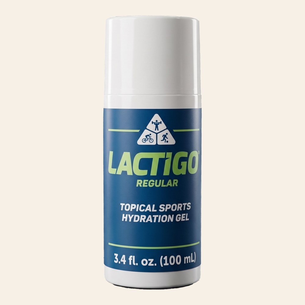 LactiGo Regular topical sports hydration gel, 100 mL pump bottle